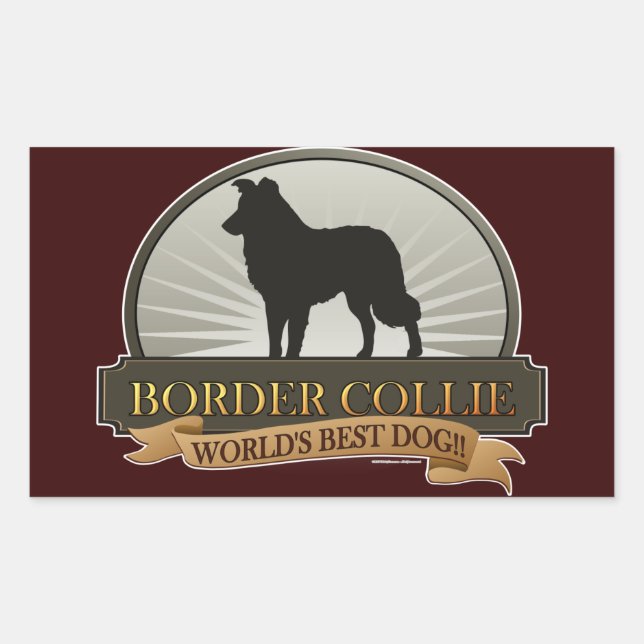 Adesivo Retangular Border Collie (Frente)