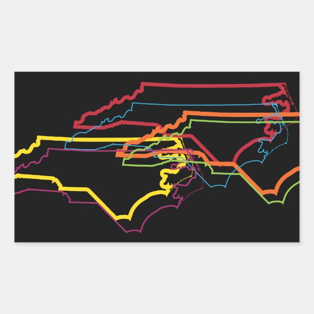 Adesivo Retangular borrão do orgulho da Carolina do Norte (Frente)