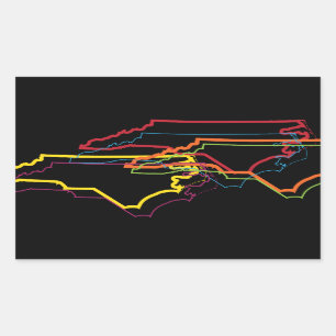 Adesivo Retangular borrão do orgulho da Carolina do Norte