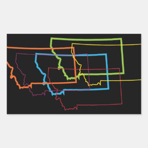 Adesivo Retangular borrão do orgulho de montana