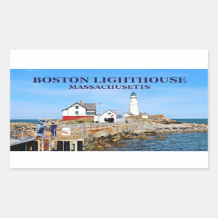 Adesivo Retangular Boston Lighthouse, Massachusetts Stickers