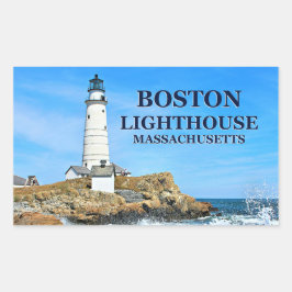 Adesivo Retangular Boston Lighthouse, Massachusetts Stickers
