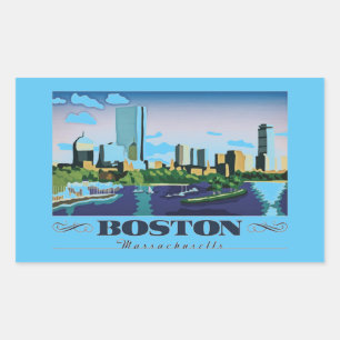 Adesivo Retangular Boston, Massachusetts