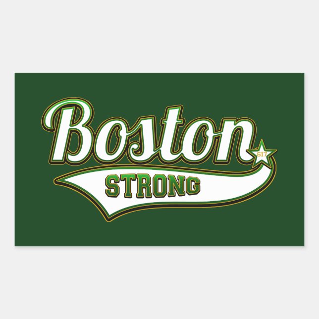 Adesivo Retangular Boston Strong Irish GREEN (Frente)
