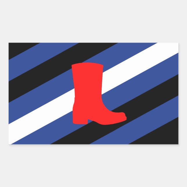 Adesivo Retangular Bota Bandeira Orgulho (Frente)
