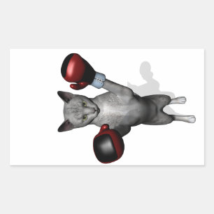 Adesivo Retangular Boxer Cat