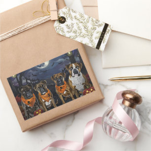 Adesivo Retangular Boxer Halloween Spooky