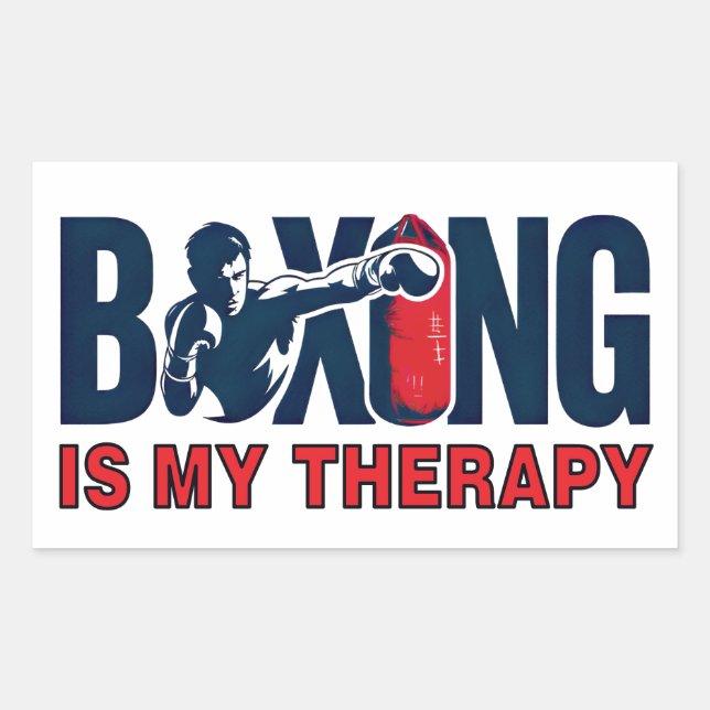 Adesivo Retangular Boxing é minha terapia (Frente)