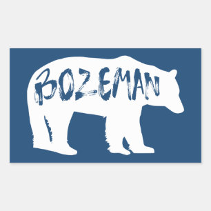 Adesivo Retangular Bozeman Montana Bear