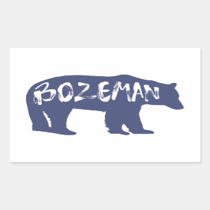 Adesivo Retangular Bozeman Montana Bear