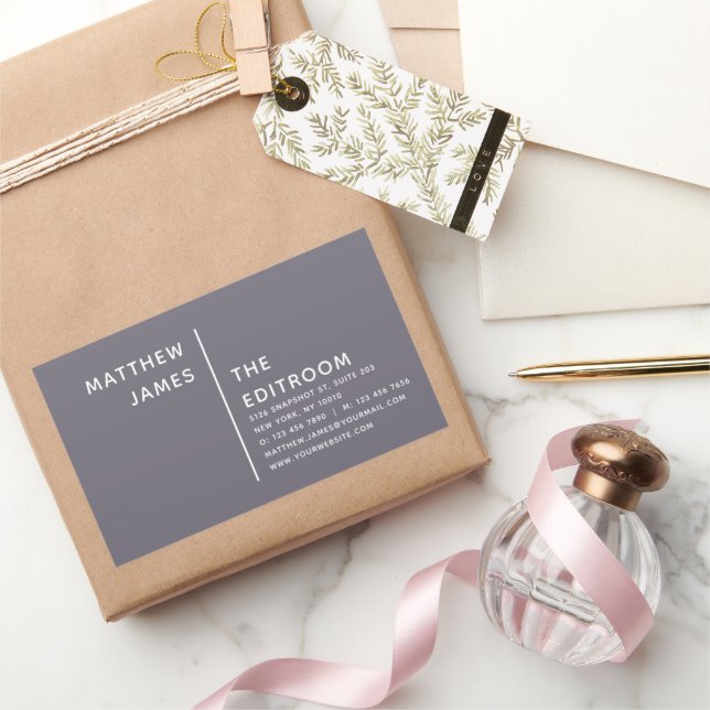 Adesivo Retangular Branca de Cinzas Mínima Roxa Moderna Simples (Presentear)