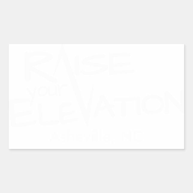 Adesivo Retangular Branco Levante seu logotipo Elevante Claramente Fu (Frente)