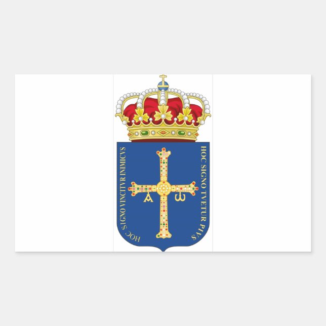 Adesivo Retangular Brasão das Astúrias (espanha) (Frente)