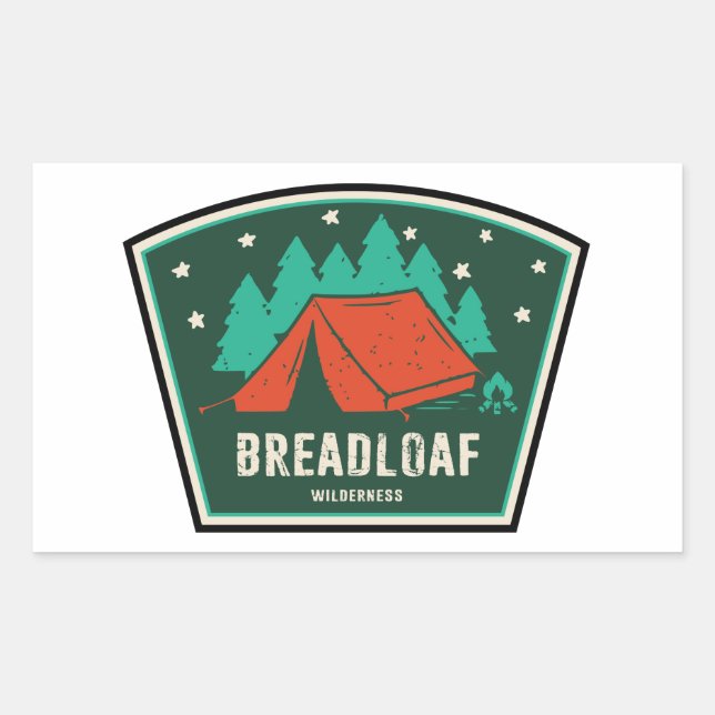 Adesivo Retangular Breadloaf Wilderness Vermont Camping (Frente)