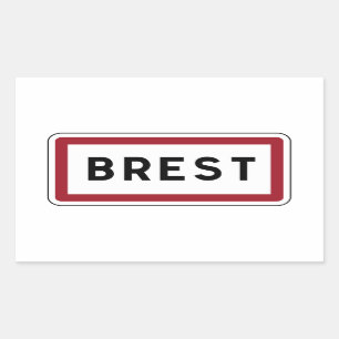 Adesivo Retangular Brest, Road Sign, França