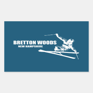 Adesivo Retangular Bretton Woods New Hampshire Skier