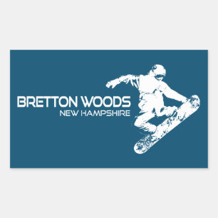 Adesivo Retangular Bretton Woods New Hampshire Snowboarder