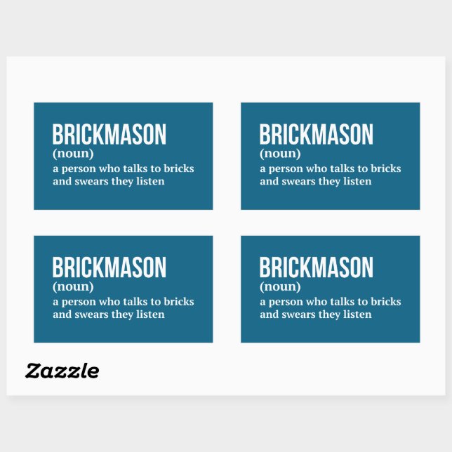 Adesivo Retangular Brick Masonry Humor Definition (Folha)