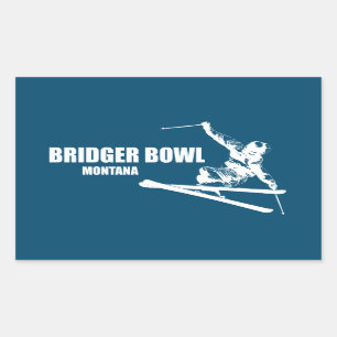 Adesivo Retangular Bridger Bowl Montana Skier