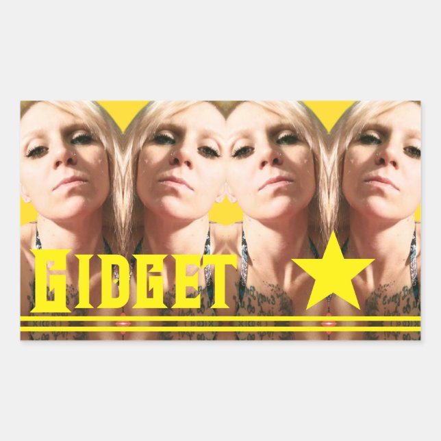 Adesivo Retangular Bridget Yellow Star Sticker (Frente)