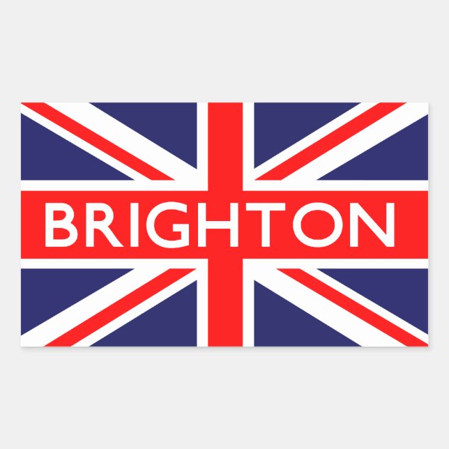 Adesivo Retangular Brighton: Bandeira Britânica (Frente)