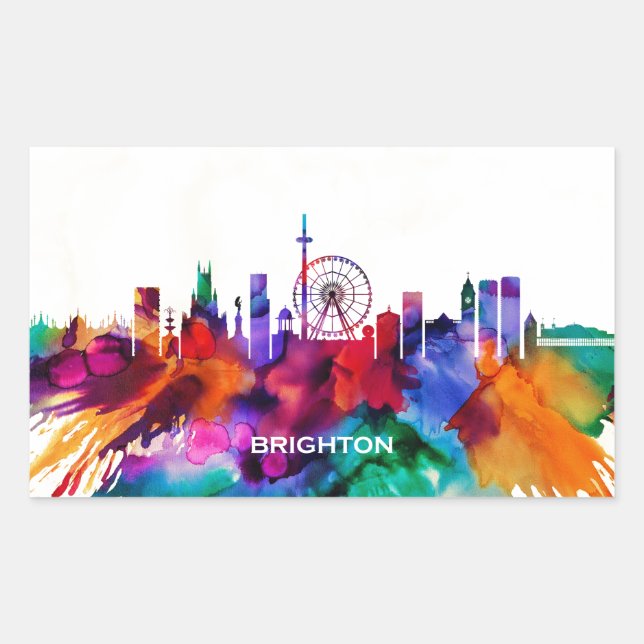 Adesivo Retangular Brighton Skyline (Frente)