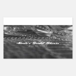 Adesivo Retangular Brilho Vintage Diamantes & Pérolas Favor Elegante