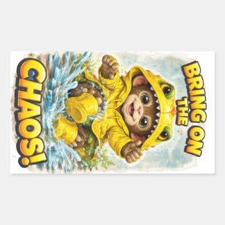 Adesivo Retangular Bring on the Chaos Sticker Cute Dino