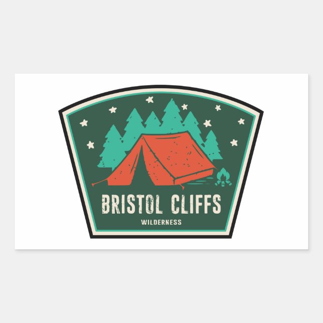 Adesivo Retangular Bristol Cliff Wilderness Vermont Camping (Frente)