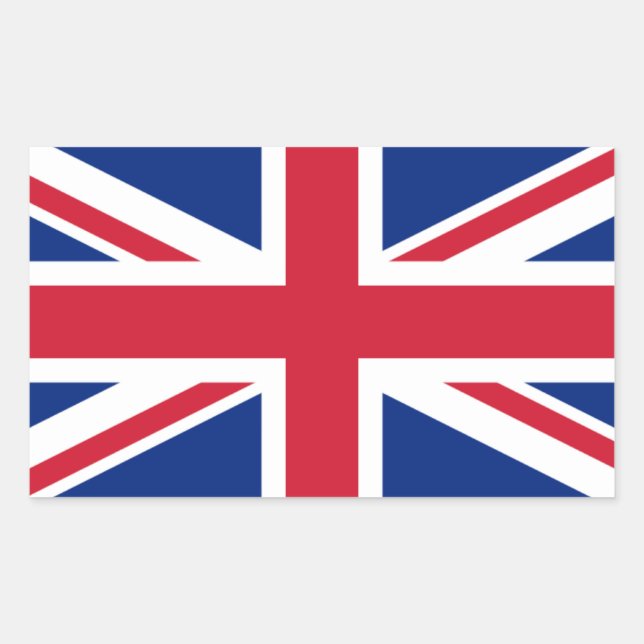 Adesivo Retangular British Flag, Flag, United Kingdom (Frente)