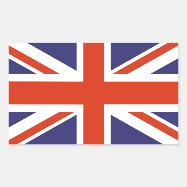Adesivo Retangular British Union Jack Flag Sticker (Frente)