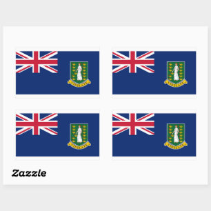 Adesivo Retangular British VirgIslands Flag Sticker BVI