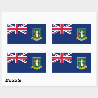 Adesivo Retangular British VirgIslands Flag Sticker BVI