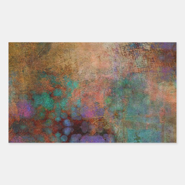 Adesivo Retangular Bronze, Teal, Abstrato púrpura (Frente)