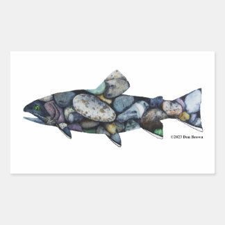 Adesivo Retangular Brook Trouts Stickers