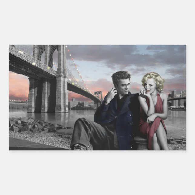 Adesivo Retangular Brooklyn B&W (Frente)