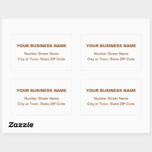 Adesivo Retangular Brown Plain Texts Endereço Comercial em Branco