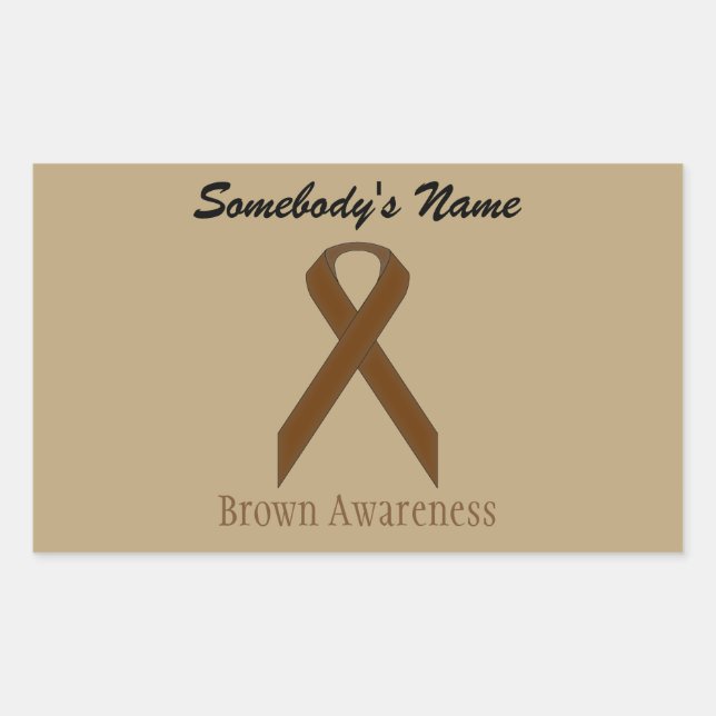 Adesivo Retangular Brown Standard Ribbon por Kenneth Yoncich (Frente)