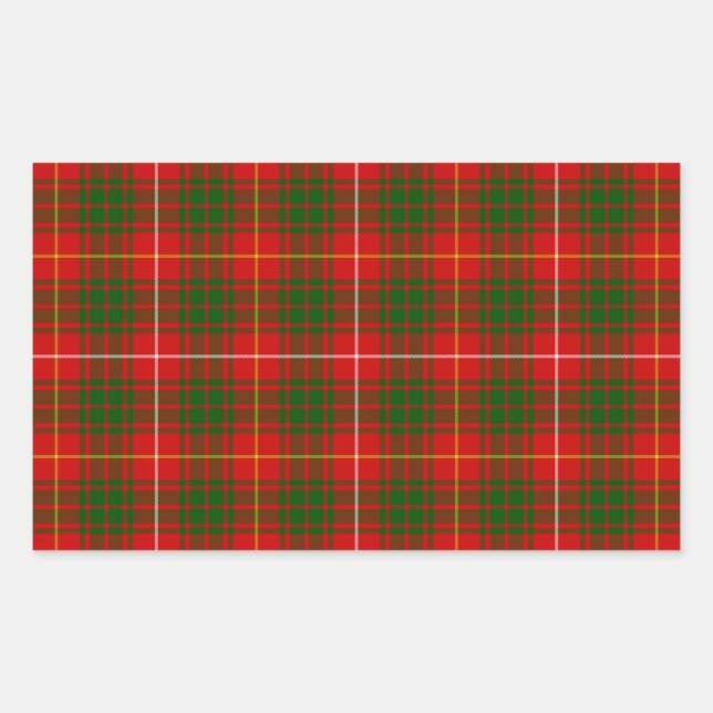 Adesivo Retangular Bruce tartan xadrez verde (Frente)