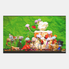 Adesivo Retangular Bruidsfeest van de Fubby's.