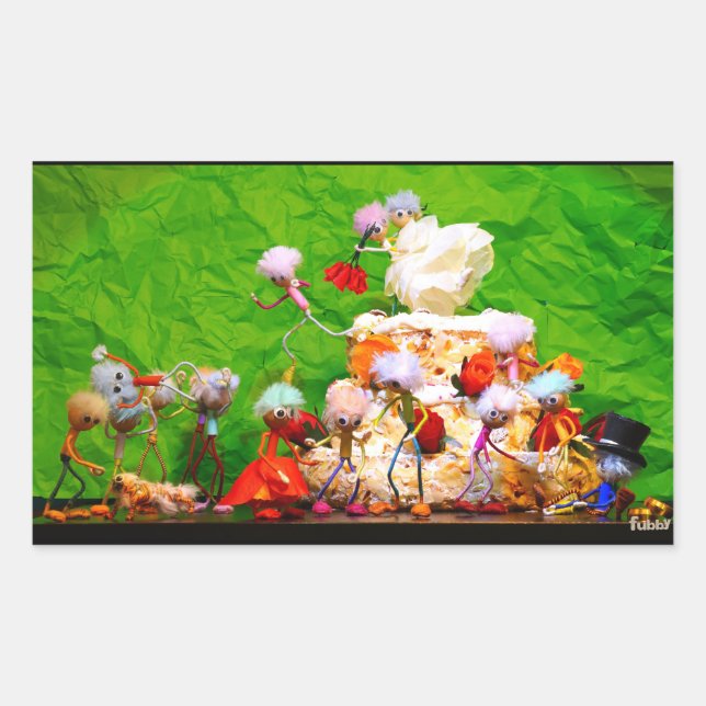 Adesivo Retangular Bruidsfeest van de Fubby's. (Frente)