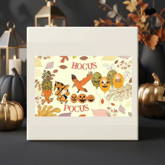 Adesivo Retangular Bruxaria Bruxa Errante Balão Jack Corvo (Hocus Pocus Wandering Witch Raven Balloon Jack Rectangular Sticker)