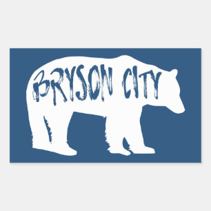 Adesivo Retangular Bryson City North Carolina Bear