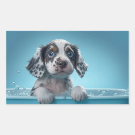 Adesivo Retangular Bubble Bath Tub Pup