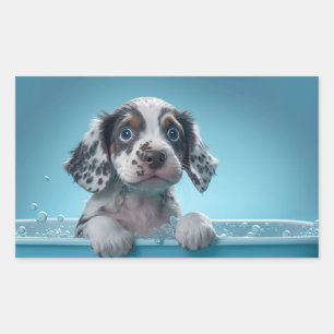 Adesivo Retangular Bubble Bath Tub Pup