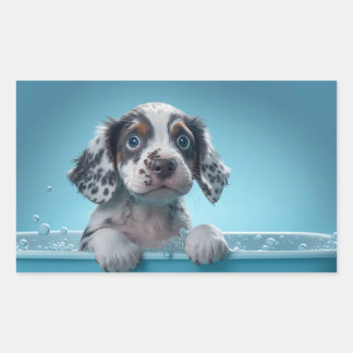 Adesivo Retangular Bubble Bath Tub Pup