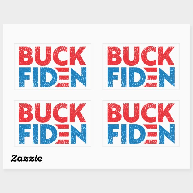 Adesivo Retangular Buck Fiden engraçado anti-Biden pro Trump (Folha)