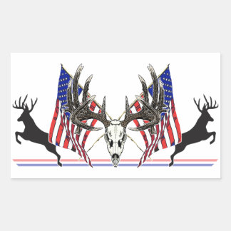 Adesivo Retangular Buck Whitetail Patriótico