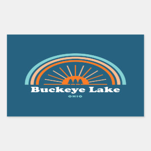 Adesivo Retangular Buckeye Lake Ohio Rainbow