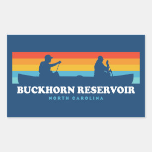 Adesivo Retangular Buckhorn Reservoir North Carolina Canoe